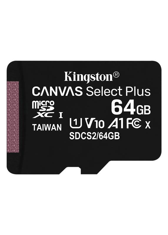 Карта пам'яті  MicroSDXC  64GB UHS-I Class 10 Kingston Canvas Select Plus R100MB/s (SDCS2/64GBSP) (1)