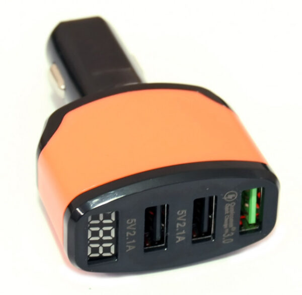 Автомобільний зарядний пристрій HQ-Tech S1 Orange Quick Charge QC3.0 (1)