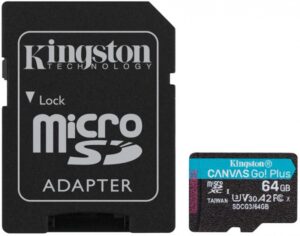 MicroSDXC 64GB Kingston Canvas Go! Plus Class 10 UHS-I U3 (SDCG3/64GB) + SD-адаптер (1)