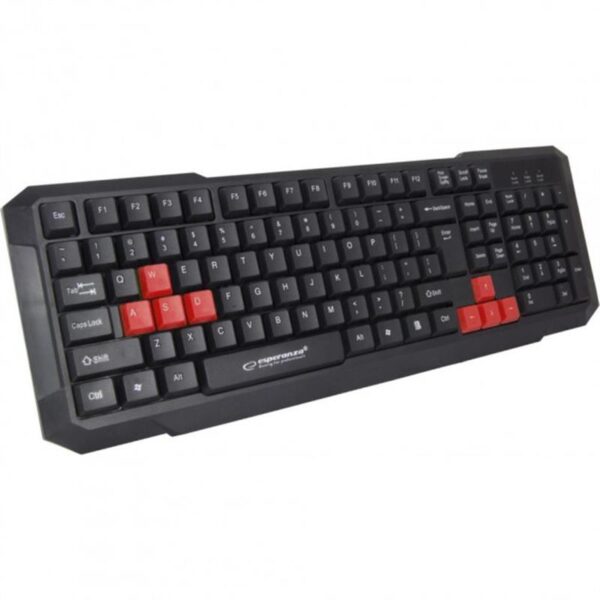 Клавіатура Esperanza EGK102 Red USB Black (1)