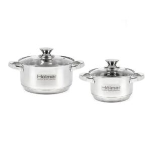 Набір посуду Holmer Tasty Life (CS-1452-SS) 4 предмети (Кастрюля 2л /3,8л, 2 кришки)