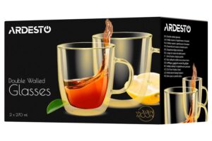 Набір чашок Ardesto Golden Moon боросилікатне скло