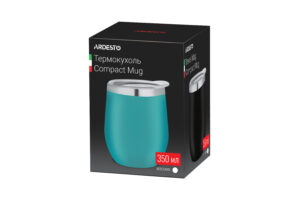 Термокухоль Ardesto Compact Mug 350 мл, Блакитний, нержавіюча сталь