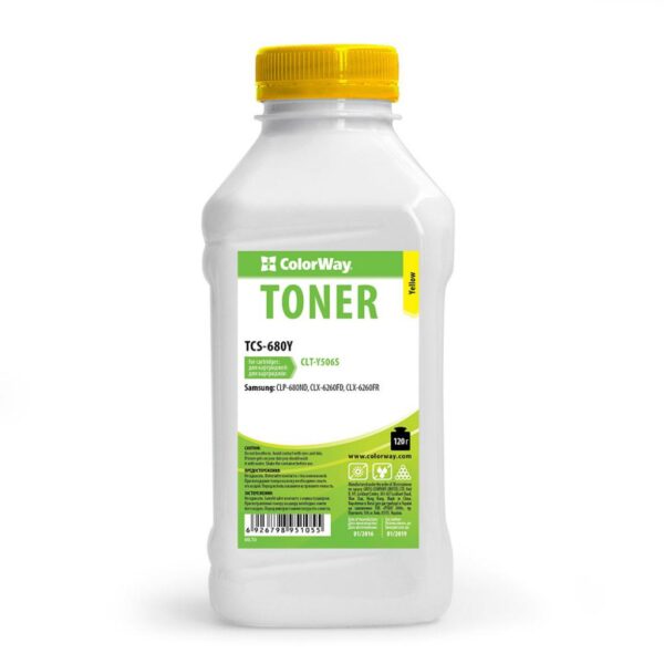 Тонер Colorway Samsung CLP-680 Yellow 120g/bottle (1)