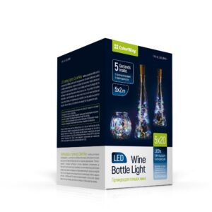 Світлодіодна гірлянда СolorWay пробка для пляшки на батарейках LED 20/2М (5шт/уп) різнобарвна (1)