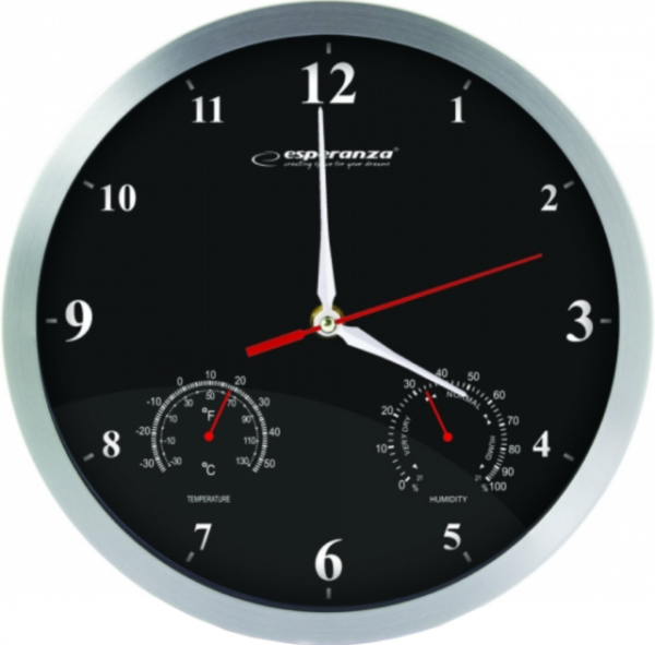 Годинник настінний Esperanza Wall Clock Washington EHC008K Black (1)