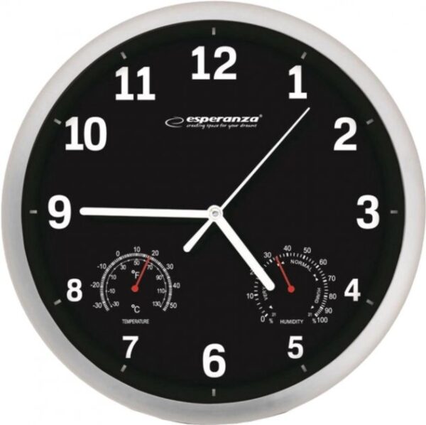 Годинник настінний Esperanza Wall Clock Lyon EHC016K Black (1)