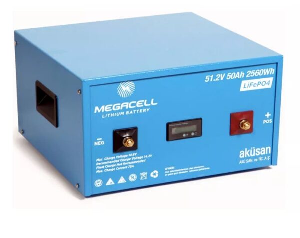 Акумуляторна батарея LiFePO4 MEGACELL 48V (51.2V)/50Ah SMART BMS Метал