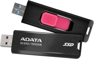 SSD ADATA 1TB GB USB3.2 SC621 Black (SC610-1000G-CBK/RD)