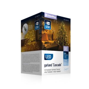 Світлодіодна гірлянда ColorWay каскад LED 98 7x1.5м (8 функцій) теплий колір USB