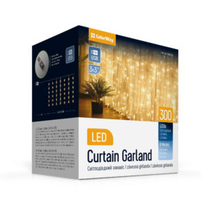 Світлодіодна гірлянда ColorWay штора завіса 3x3м 300LED USB теплий колір