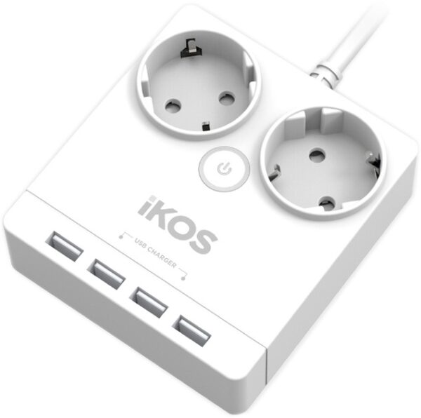 Мережевий фільтр IKOS F24S-U (0005-CEF) 1.5m 4USB (А) White