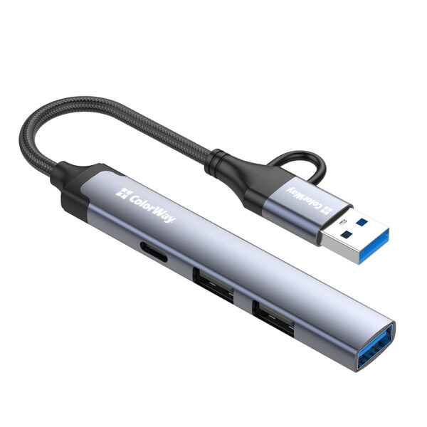 USB концентратор (Hub) 3.0 ColorWay 4-в-1 USB-A/USB-C 4-в-1 USB2.0х2/USB3.0/USB-C2.0 (CW-HUB06)