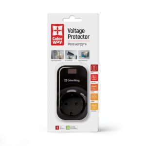 Реле напруги ColorWay DS4 (16A/3680W) 150V-210V/230V-280V Black (1)