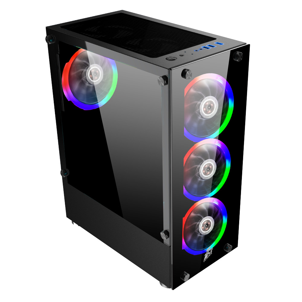 Корпус 1stPlayer V2-A-4F1 Black без БЖ (2)