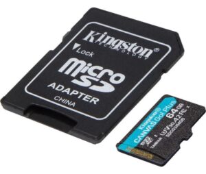 MicroSDXC 64GB Kingston Canvas Go! Plus G4 Class 10 UHS-I U3 V30 A2 (SDCG4/64GBSP) + SD-адаптер