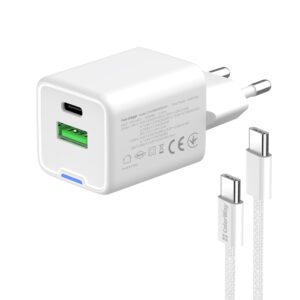 Зарядний пристрій Colorway GaN Mini 35W PD Port PPS USB (Type-C PD + USBQC4.0) White + Кабель Type-C