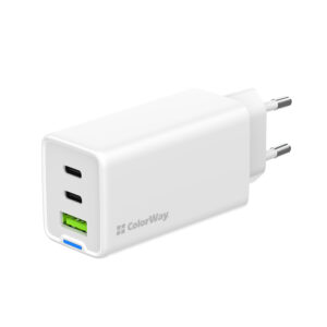 Зарядний пристрій Colorway GaN Mini 65W PD Port PPS USB (USB-2C1A) White