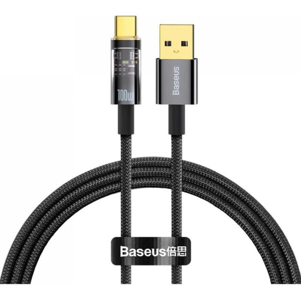 Кабель 1m USB 2.0 Type-C/Type-C Baseus Explorer (P10319703111-00) Black 100W