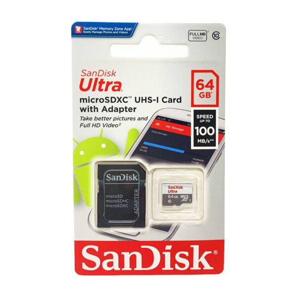 MicroSDXC 64GB SanDisk Class 10 (SDSQUNR-064G-GN3MN)