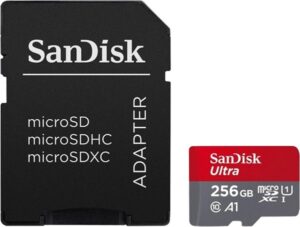 MicroSDHC 256GB SanDisk Ultra A1 V30 Class 10 UHS-I (SDSQUAC-256G-GN6MA) + SD адаптер