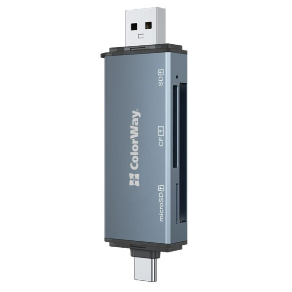 Кардрідер ColorWay USB 2.0/USB-C to CF/SD/MicroSD (CW-CR-01) (1)