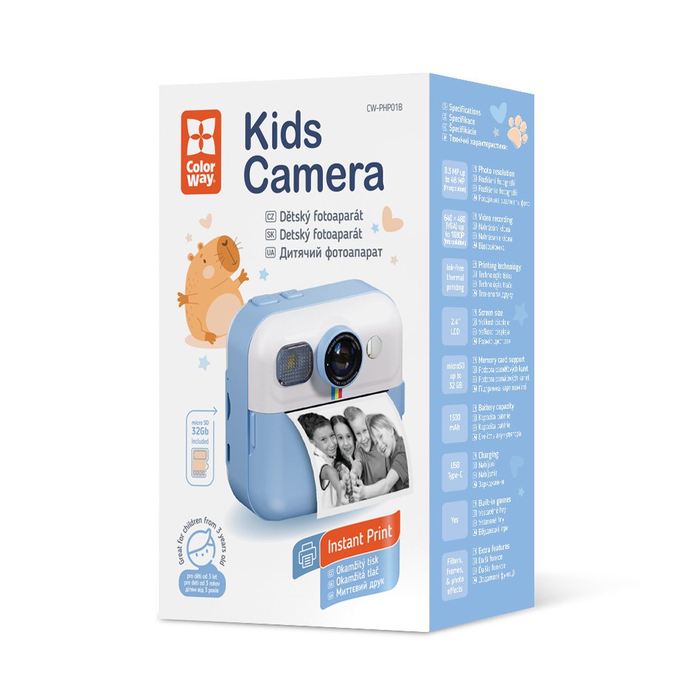 Дитячий фотоапарат ColorWay CW-PHP01B