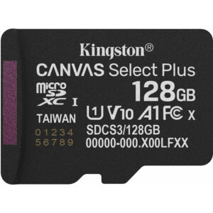 MicroSDXC 128GB Kingston Canvas Select Plus Class 10 UHS-I U1 (SDCS3/128GB)