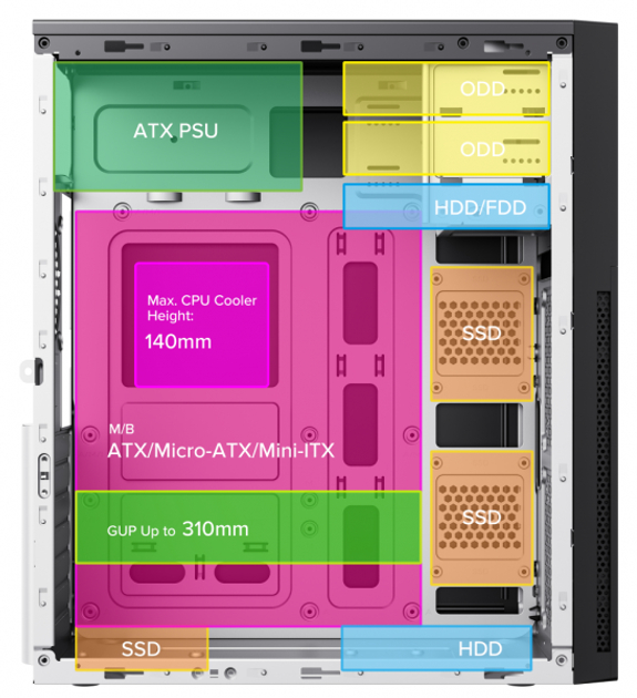 Корпус GameMax ET-213-NP-2U3-TYC-CR-PM Black без БЖ (2)