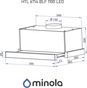 Витяжка MINOLA HTL 6714 BLF 1100 LED